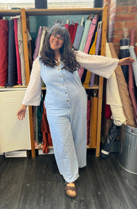 Washed Cotton - Pale Blue - END OF BOLT 142cm