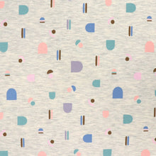 Jersey Melange - Geometric Shapes - Light Grey