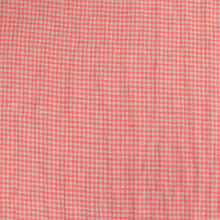 Tumbled Linen Flax - Coral Gingham Check