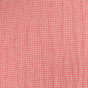 Tumbled Linen Flax - Coral Gingham Check
