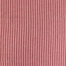 Tumbled Linen Flax - Coral Pink + Brown Stripe