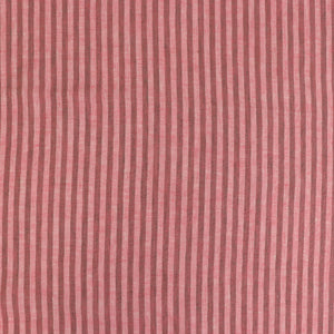 Tumbled Linen Flax - Coral Pink + Brown Stripe