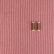 Tumbled Linen Flax - Coral Pink + Brown Stripe