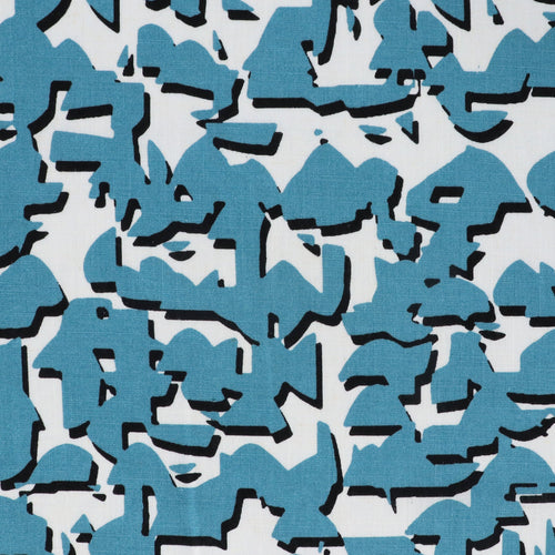 Linen Viscose - Puzzle - Blue