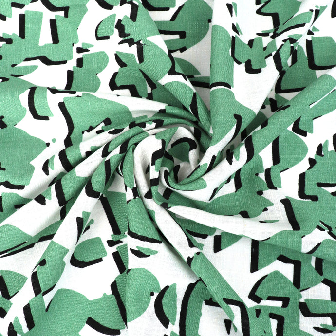 Linen Viscose - Puzzle - Green