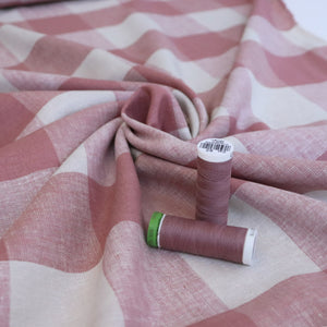 Linen Viscose - Buffalo Check - Rose Pink - SALE