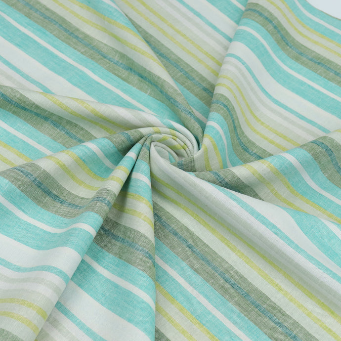 Linen Viscose - Stripes - Green