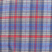 Linen Viscose - Yarn Dyed Check - Blue + Red - SALE