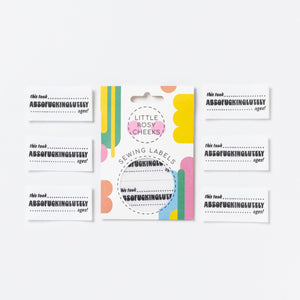 Little Rosy Cheeks - Pack Of 6 Sewing Labels - Organic Cotton Absofucking Luttely Ages