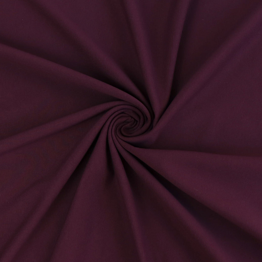 Organic Cotton French Terry - Aubergine Purple - END OF BOLT 107cm