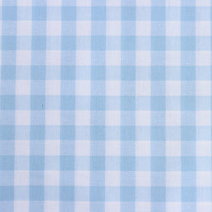 Gingham Yarn Dyed Cotton - Pale Blue - END OF BOLT 79cm
