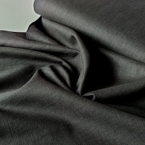 Washed Linen Ramie Cotton - Black - END OF BOLT 109cm