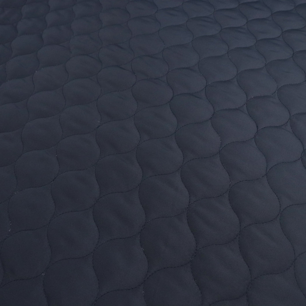 Quilted Coating - Navy Wavy