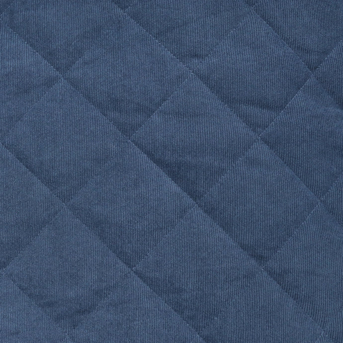Quilted Corduroy Coating - Blue