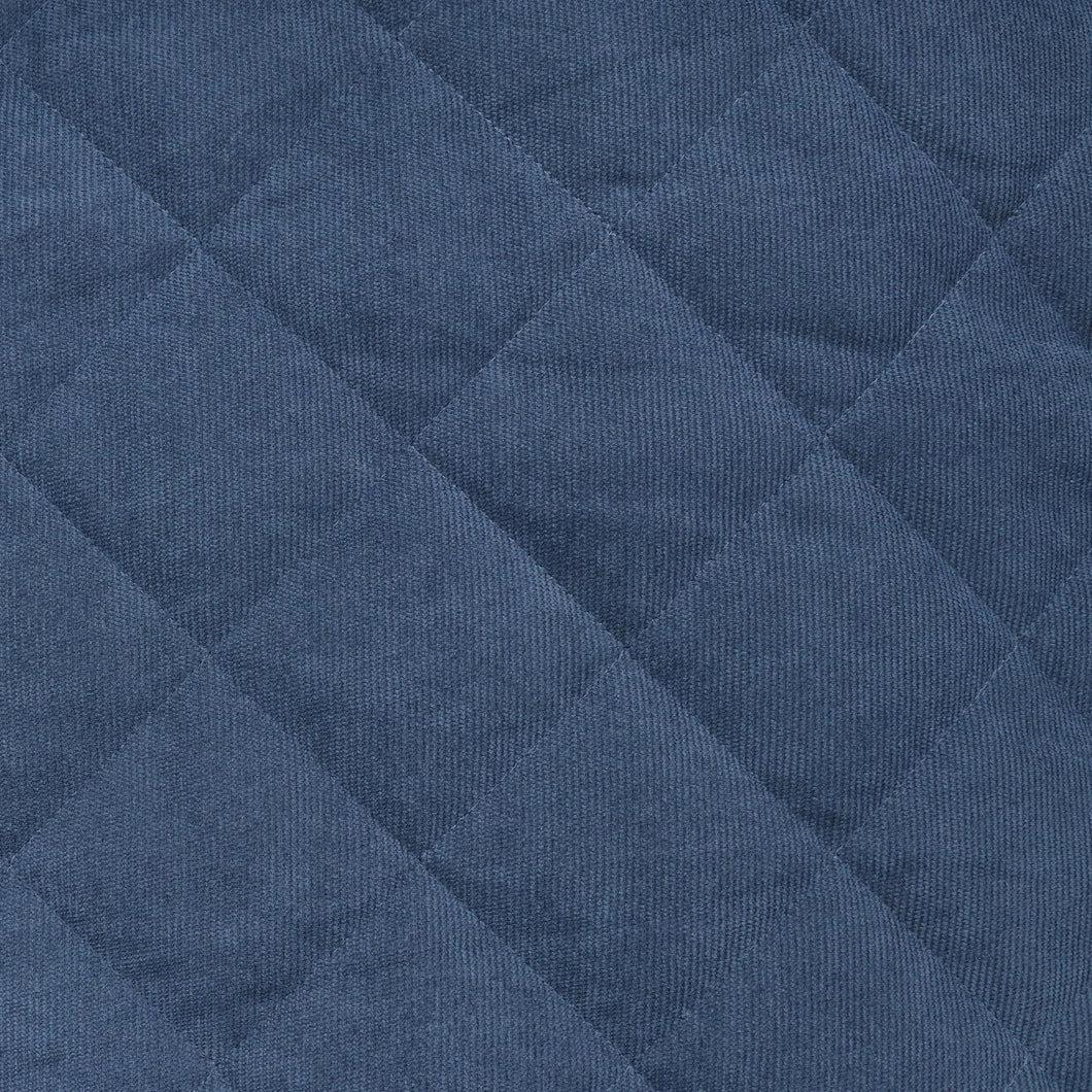 Quilted Corduroy Coating - Blue