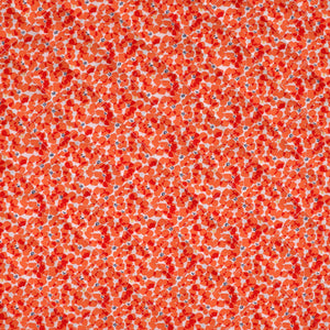 Quilted Cotton Double Sided Coating - Orange + Red Flowers