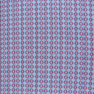 Quilted Double Sided Fabric - Summer Flowers - Pink + Blue