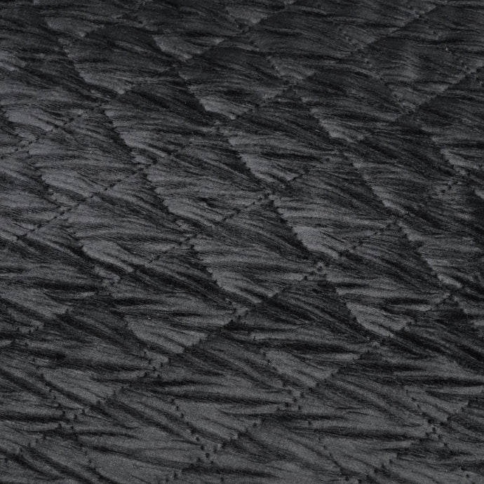Quilted Velvet Coating - Diamond Black