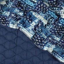 Quilted Velvet Coating - Indigo Patchwork