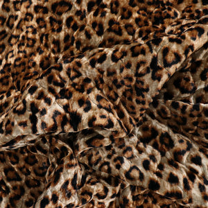 Quilted Velvet Coating - Leopard - END OF BOLT 44cm