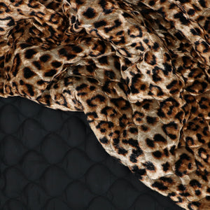 Quilted Velvet Coating - Leopard - END OF BOLT 44cm