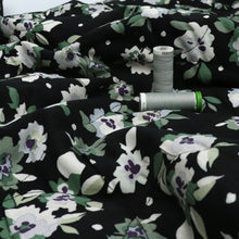 Quilted Viscose Coating - Floral Dots Green