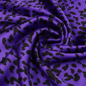 Satin - Leopard Amethyst Purple - END OF BOLT 118cm