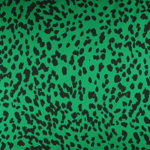Satin - Leopard Emerald Green