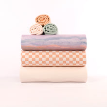 French Terry - See You At Six - Checkers - Cloud White + Peach Parfait - SALE