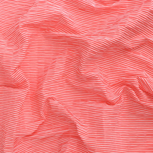 Seersucker - Shirred Stripe - Coral - SALE