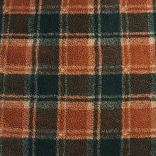 Teddy Fleece Coating  - Teal + Chestnut Check