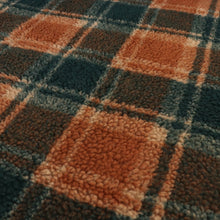 Teddy Fleece Coating  - Teal + Chestnut Check