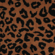 Teddy Fleece Coating  - Leopard Brown + Black - END OF BOLT 46cm
