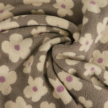 Teddy Sherpa Fleece Coating  - Flower Power - Taupe + Rose Pink