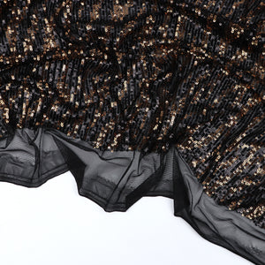 Tulle Sequins - Gold + Black Zebra - SALE