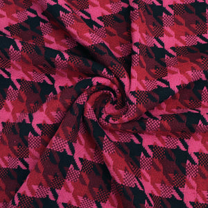 Tweed Coating - Pink Houndstooth