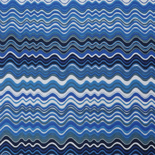 Viscose Blend Crepe - Waves - Blue