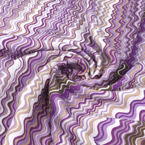 Viscose Blend Crepe - Waves - Purple