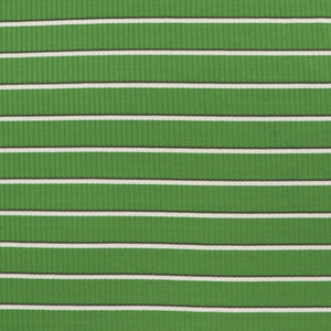 Viscose Blend Ribbed Jersey - Yarn Dyed Stripe - Green