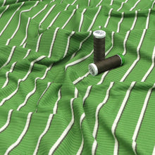 Viscose Blend Ribbed Jersey - Yarn Dyed Stripe - Green