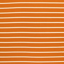 Viscose Blend Ribbed Jersey - Yarn Dyed Stripe - Orange