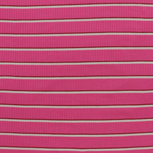 Viscose Blend Ribbed Jersey - Yarn Dyed Stripe - Pink