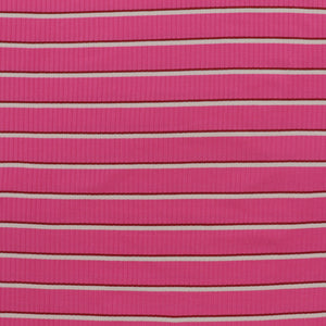 Viscose Blend Ribbed Jersey - Yarn Dyed Stripe - Pink