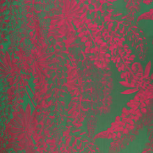 Viscose Blend Satin Jacquard - Botanicals - Pink + Green