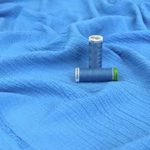 Viscose Blend Seersucker - Blue - END OF BOLT 96cm