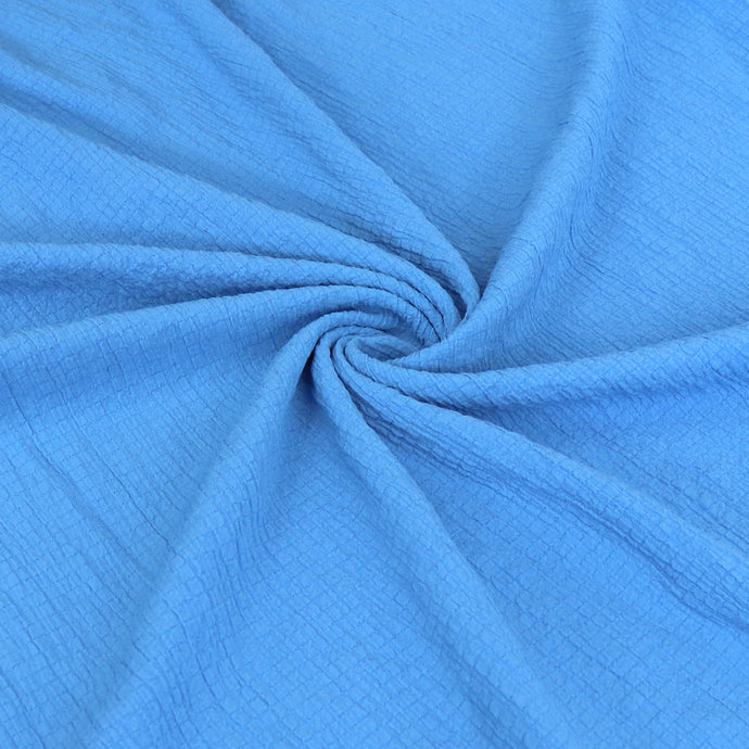 Viscose Blend Seersucker - Blue - END OF BOLT 96cm