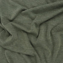 Viscose Blend Sweater Knit - Melange Olive Green - END OF BOLT 86cm