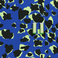 Viscose Lawn - Abstract Leopard on Blue