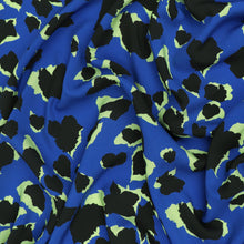 Viscose Lawn - Abstract Leopard on Blue