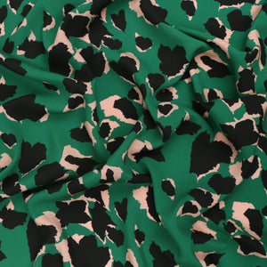 Viscose Lawn - Abstract Leopard on Green